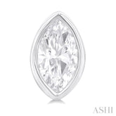 1/5 ctw Petite Bezel Set Marquise Cut Diamond Fashion Stud Earring in 10K White Gold